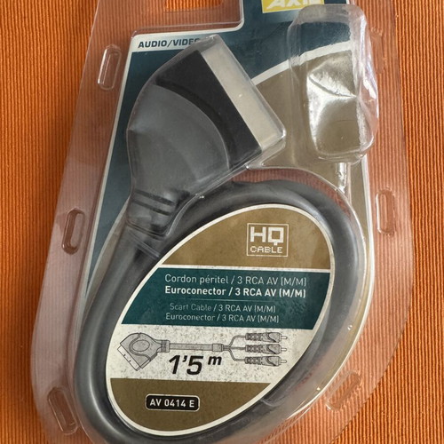 Axil SCART to 3x RCA cable 1.5 meters new