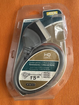Axil SCART to 3x RCA cable 1.5 meters new
