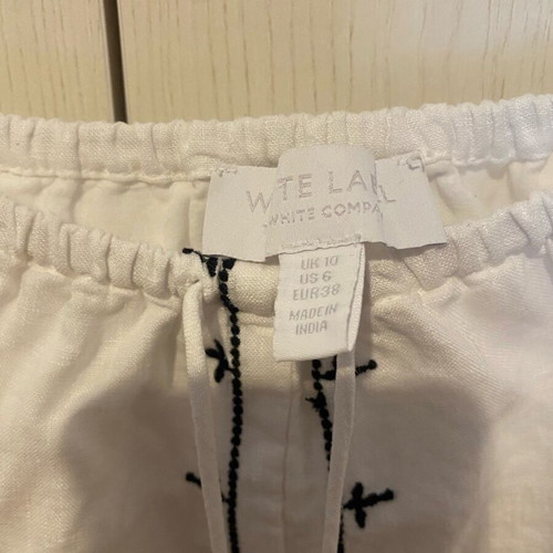 Linen women's dresses like new, white with pockets and brown