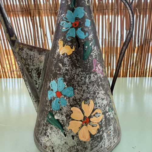 Vintage oil container used, decorative item