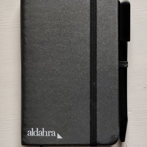 Black Notebook with Elastic Band and Pen like new