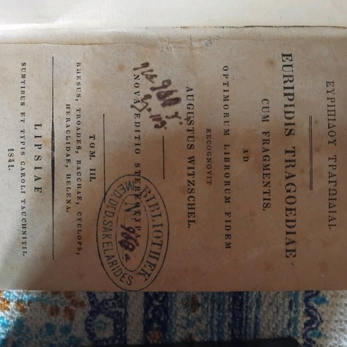 Euripidis Tragoediae 2 books used 1841 rare collectible