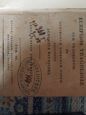 Euripidis Tragoediae 2 books used 1841 rare collectible