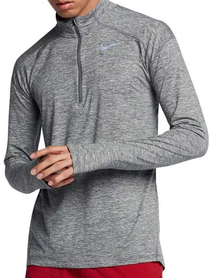 Ανδρική μακρυμάνικη μπλούζα Nike Dri-Fit Running γκρι μεταχειρισμένη, μέγεθος L & XL