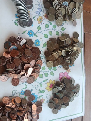 Drachma coins used, set of 703 from Greece