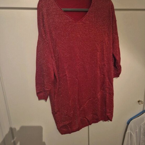 Red dress new with sparkles, one size