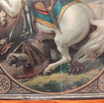 St. George Religious Icon Used, 1950s German Chromolithograph