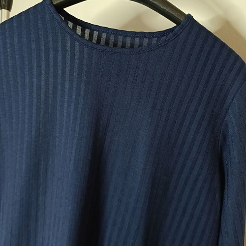 Ribbed Top Long Sleeve Blue Blouse Like New