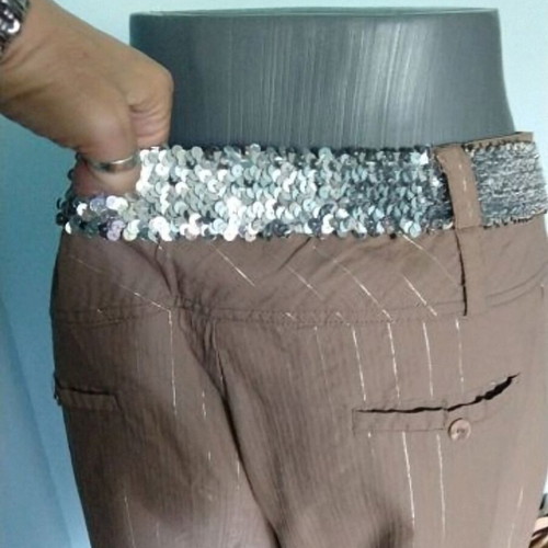 Pepper corn silk pants like new, beige color