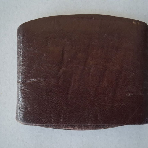 Vintage leather wallet used, brown, from 1950 or earlier