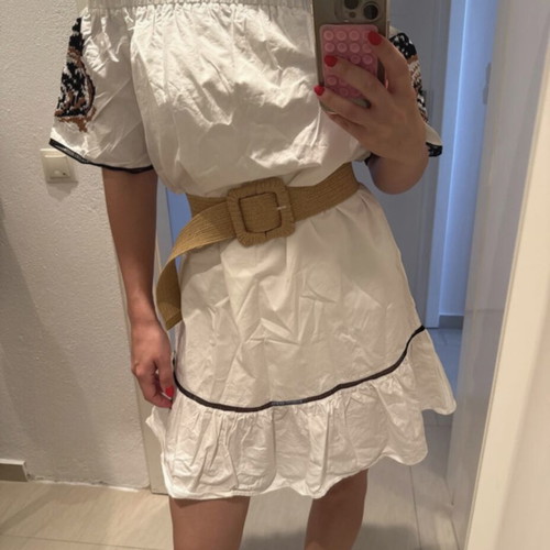 Access dress used, white, with belt, size S