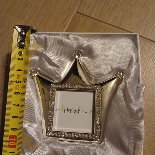 Children's frame silver 925 crown shape with white diamonds new