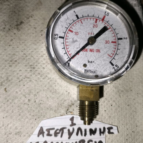 Acetylene manometer 1/4" new, 2.5 Bar