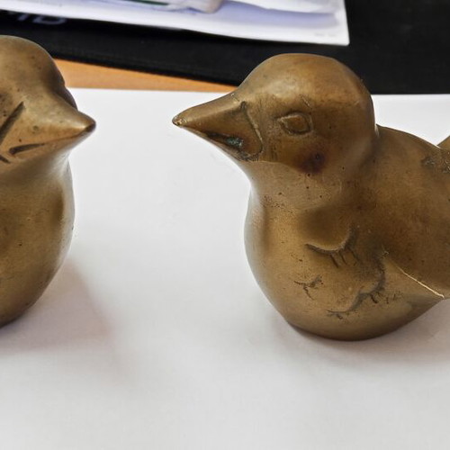 Vintage brass decorative birds set of 2 used