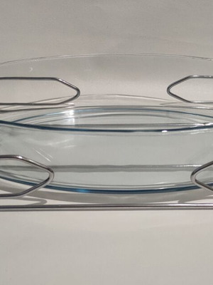 Marinex Glass Oven Dish with Metal Base like new, 35x23 cm