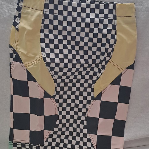 Love Moschino Rare Checkerboard Patchwork Mini Skirt