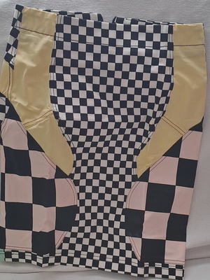 Love Moschino Rare Checkerboard Patchwork Mini Skirt