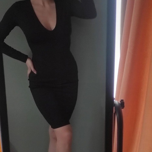 Celestino midi fitted dress black, new, size M