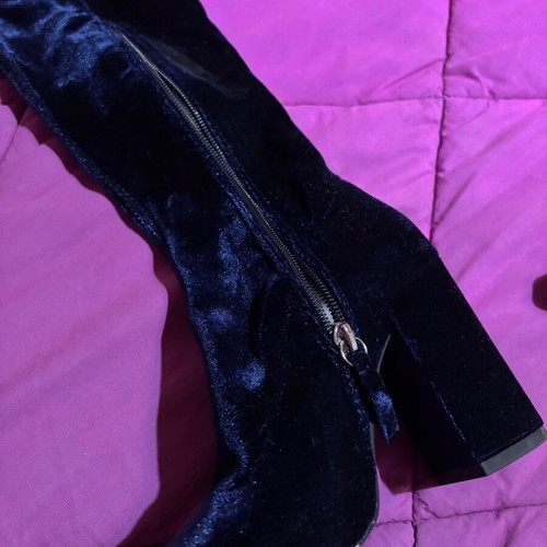 Zara velvet boots like new, size 35, blue