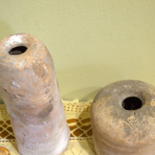 Set of 2 rustic ceramic vessels used, archaic Greek style