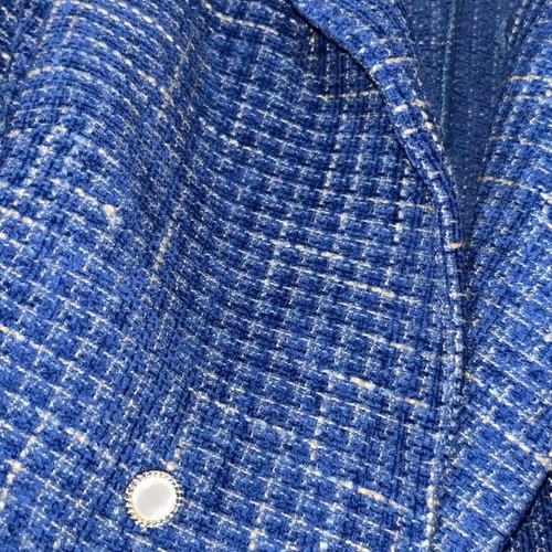 Knitted cropped jacket with pearls medium like new, blue