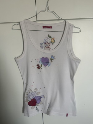 S.Oliver sleeveless top medium used, white multicolor