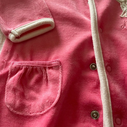 Mothercare velour suit and hat like new, fuchsia pink