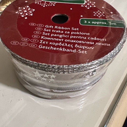Melinera gift ribbon set 3 pcs 5 meters silver new