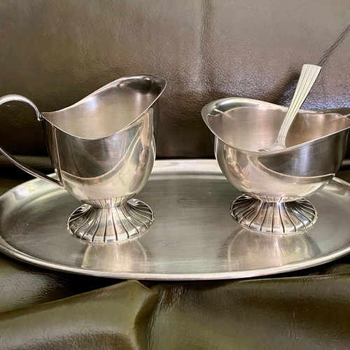 Silver-plated vintage serving set used