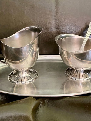 Silver-plated vintage serving set used
