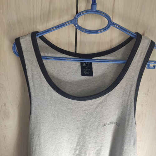 GAP Athletic Ringer Tank Top used, men's size XL, grey melange
