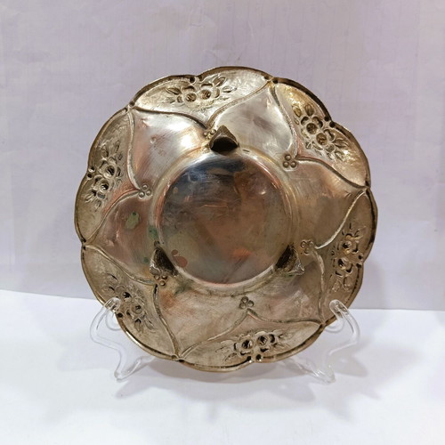 Vintage Επάργυρη Φοντανιέρα Art Nouveau Σαν Καινούργια Με Ανάγλυφα Τριαντάφυλλα