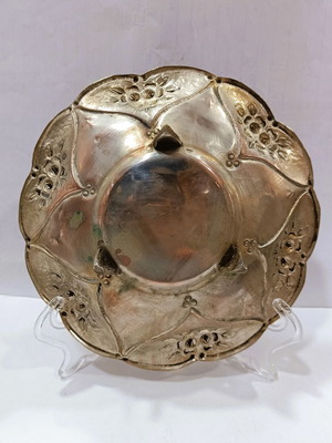 Vintage Επάργυρη Φοντανιέρα Art Nouveau Σαν Καινούργια Με Ανάγλυφα Τριαντάφυλλα