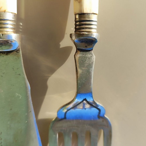 English Old Silver Plated Serving Set used