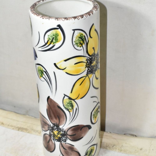 Antique Vase used with Impressive Floral Design and Small Cracks