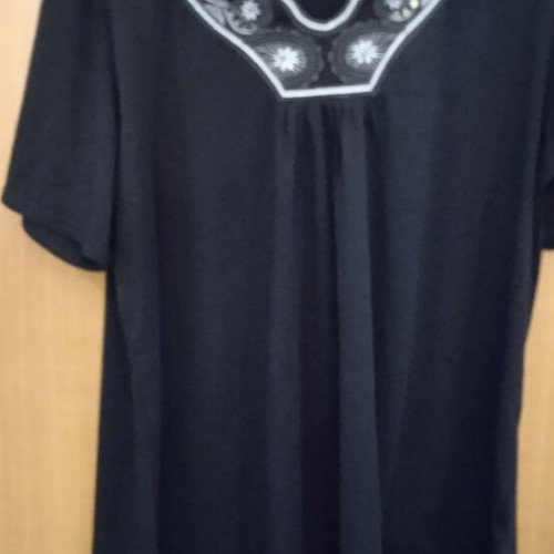 Women's blouse used, black, embroidered with beads and sequins, size XL