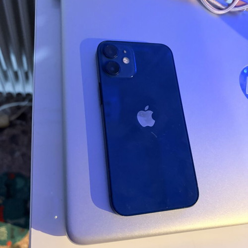 iPhone 12 mini used, dark blue, 64GB, with 3 cases