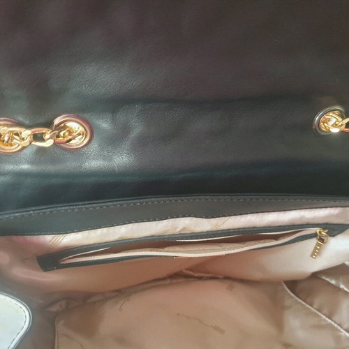 Leather shoulder bag Italian white-black new