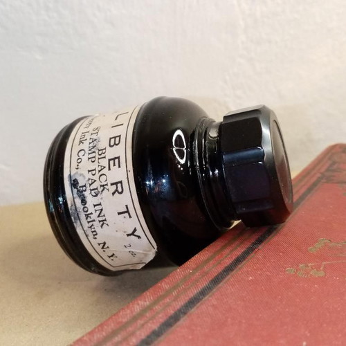 Vintage Liberty Stamp Pad Ink used, full, 1930
