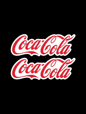Αυτοκόλλητα Coca Cola Logo κατόπιν παραγγελίας, σετ 2 τεμαχίων