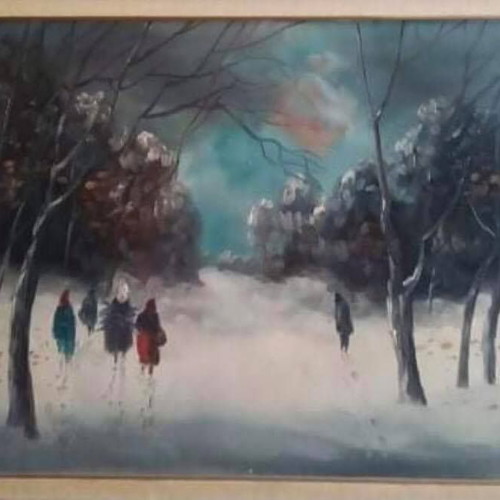 Oil painting on canvas by A. Lefkadios in excellent condition