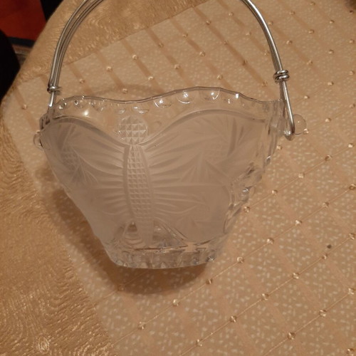 Crystal fondue pot vintage, new