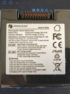 Μπαταρία Proscenic F20 σαν καινούργιο, original