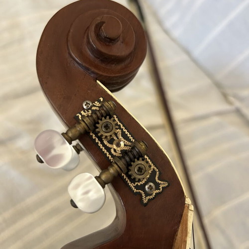 Cretan lyra handmade, like new, white mulberry body, date wood top