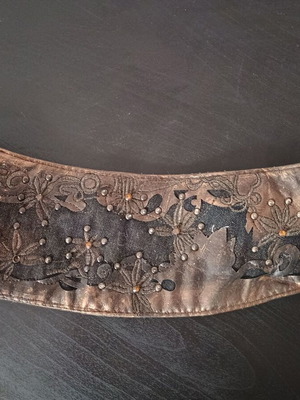 Vintage γυναικεία ζώνη μεταχειρισμένη, λείπει κομμάτι, καφέ