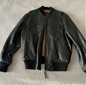 Marlboro classic leather jacket black  size xl