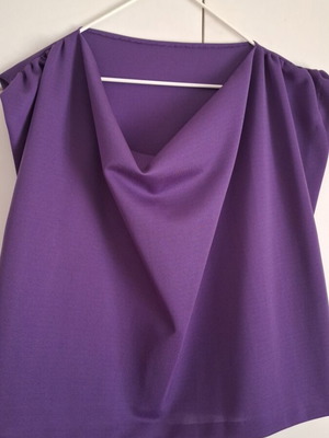 Handmade sleeveless jersey top, purple, size L-XL