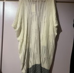 Mat cardigan new white with patterned hem