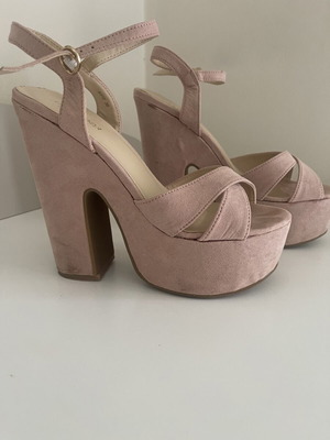 Alta Moda platform sandals size 38 used, pink, 15 cm heel