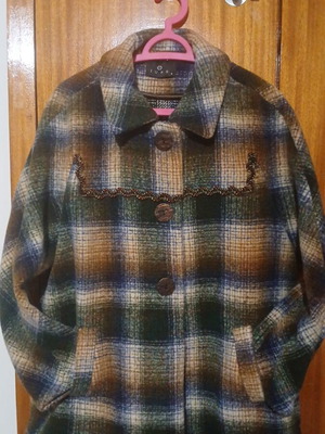 Jupe cardigan like new, green and brown with buttons, size 4